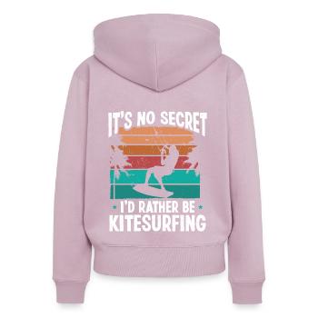Kiteboarder its no Secret Kitesurfing VintageKiteb - Frauen Premium Bio Zip Hoodie - Altrosa - Hinten - Julia (174cm)