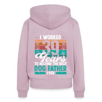 39 Year Old Best Dog Father 39 Birthday Dog Dad - Frauen Premium Bio Zip Hoodie - Altrosa - Hinten - Julia (174cm)