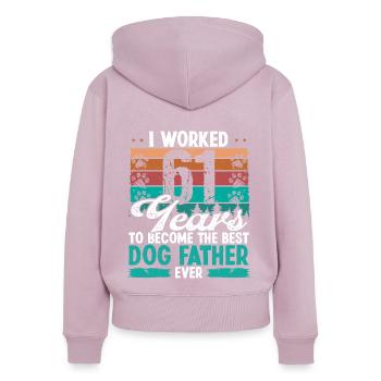 61 Year Old Best Dog Father 61 Birthday Dog Dad - Frauen Premium Bio Zip Hoodie - Altrosa - Hinten - Julia (174cm)