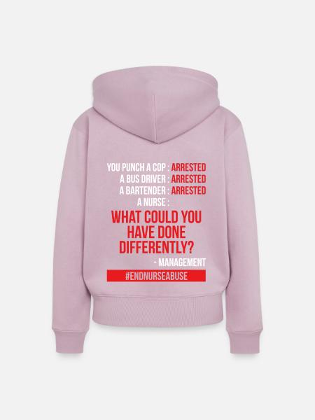 Nurse Abuse Fighter Warrior Emergency Room Nurse - Frauen Premium Bio Zip Hoodie - Altrosa
