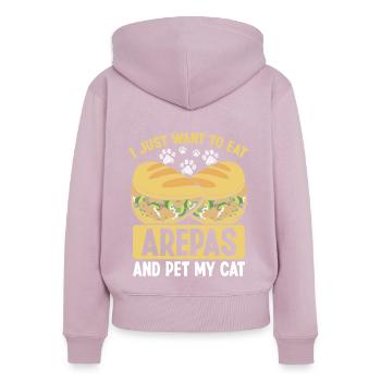 Colombian Food Arepas Lover Pet my Cat Owner - Frauen Premium Bio Zip Hoodie - Altrosa - Hinten - Julia (174cm)