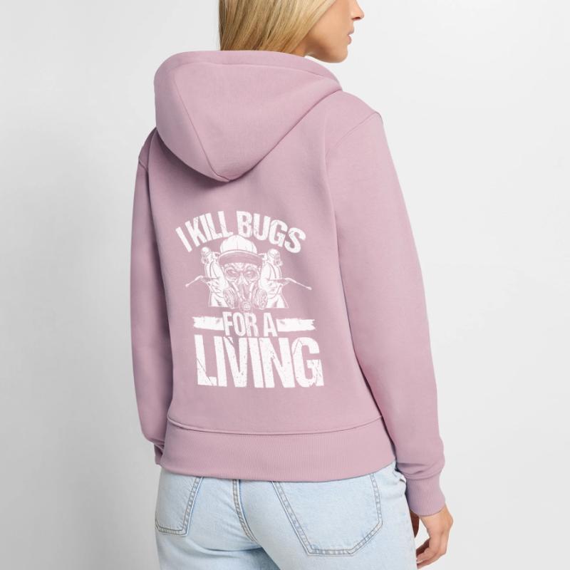Bed Bug Killer Pest Control Worker Technician Women's Premium Organic Zip Hoodie