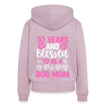 10 Birthday Blessed Dog Mom 10 Year Old Dog Mother - Frauen Premium Bio Zip Hoodie - Altrosa - Hinten - Julia (174cm)