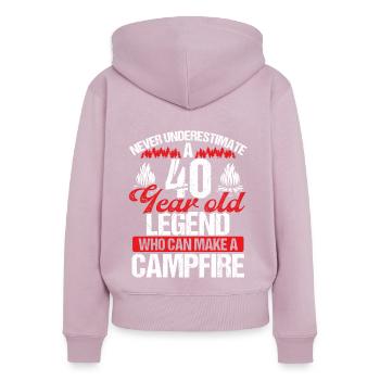 40 Year Old Camper Scouting Scout 40 Birthday - Frauen Premium Bio Zip Hoodie - Altrosa - Hinten - Julia (174cm)