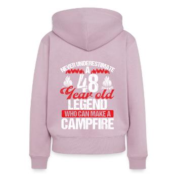 48 Year Old Camper Scouting Scout 48 Birthday - Women's Premium Organic Zip Hoodie - dusky pink - Back - Julia (174cm)