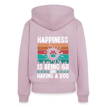 68 Year Old Happiness Dog Dad 68 Birthday Dog Mom - Frauen Premium Bio Zip Hoodie - Altrosa - Hinten - Julia (174cm)