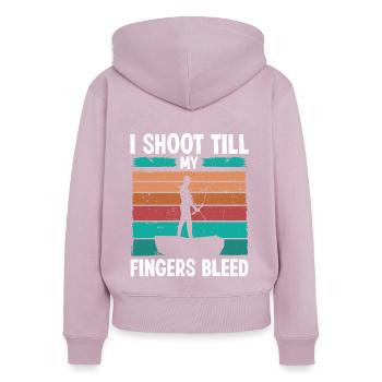 Bowfishing till my Fingers bleed Airboat Bowfisher - Women's Premium Organic Zip Hoodie - dusky pink - Back - Julia (174cm)