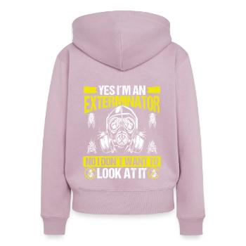 Pest Control Technician Dont want to look at itPes - Women's Premium Organic Zip Hoodie - dusky pink - Back - Julia (174cm)