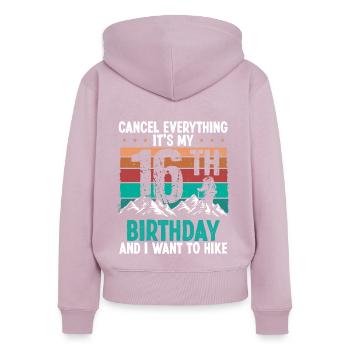 16 Year Old Hiker Cancel go Hiking 16 Birthday - Frauen Premium Bio Zip Hoodie - Altrosa - Hinten - Julia (174cm)