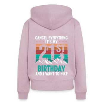21 Year Old Hiker Cancel go Hiking 21 Birthday - Frauen Premium Bio Zip Hoodie - Altrosa - Hinten - Julia (174cm)