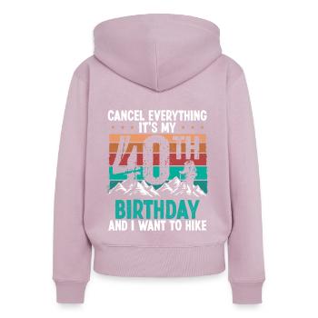 40 Year Old Hiker Cancel go Hiking 40 Birthday - Frauen Premium Bio Zip Hoodie - Altrosa - Hinten - Julia (174cm)