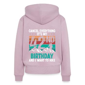 42 Year Old Hiker Cancel go Hiking 42 Birthday - Frauen Premium Bio Zip Hoodie - Altrosa - Hinten - Julia (174cm)