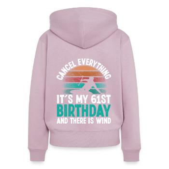 61 Year Old Kitesurfer Kiteboarding 61 Birthday - Frauen Premium Bio Zip Hoodie - Altrosa - Hinten - Julia (174cm)