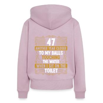 47 Year Old Funny Idea for Men Sarcasm Humor - Frauen Premium Bio Zip Hoodie - Altrosa - Hinten - Julia (174cm)