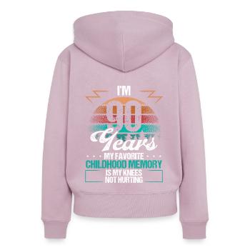 90 Year Old Knee Injury Humor Funny Birthday Idea - Frauen Premium Bio Zip Hoodie - Altrosa - Hinten - Julia (174cm)