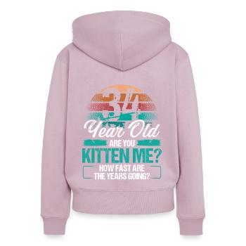 34 Year Old Funny Cat Owner Birthday Idea Kitten - Frauen Premium Bio Zip Hoodie - Altrosa - Hinten - Julia (174cm)