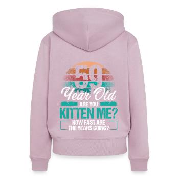 59 Year Old Funny Cat Owner Birthday Idea Kitten - Frauen Premium Bio Zip Hoodie - Altrosa - Hinten - Julia (174cm)