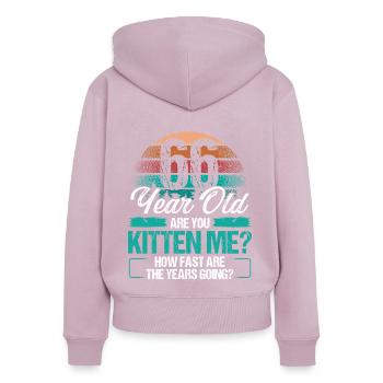66 Year Old Funny Cat Owner Birthday Idea Kitten - Frauen Premium Bio Zip Hoodie - Altrosa - Hinten - Julia (174cm)