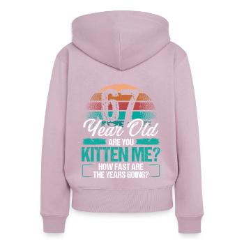 67 Year Old Funny Cat Owner Birthday Idea Kitten - Frauen Premium Bio Zip Hoodie - Altrosa - Hinten - Julia (174cm)