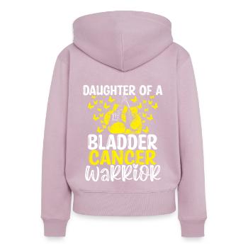 Bladder Cancer Awareness Month Daughter - Women's Premium Organic Zip Hoodie - dusky pink - Back - Julia (174cm)
