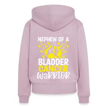 Bladder Cancer Awareness Nephew Aunt Uncle - Women's Premium Organic Zip Hoodie - dusky pink - Back - Julia (174cm)