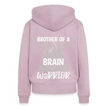 Brain Tumor Awareness Brother Twins Sibling - Frauen Premium Bio Zip Hoodie - Altrosa - Hinten - Julia (174cm)
