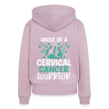 Cervical Cancer Awareness Uncle Nephew Niece - Women's Premium Organic Zip Hoodie - dusky pink - Back - Julia (174cm)