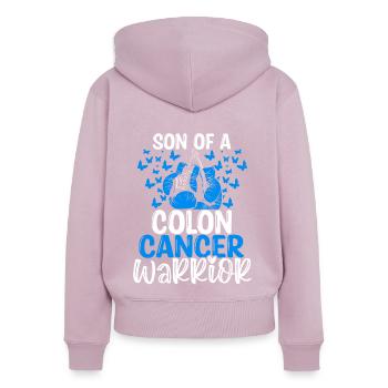 Colon Cancer Awareness Month Ribbon Son - Frauen Premium Bio Zip Hoodie - Altrosa - Hinten - Julia (174cm)