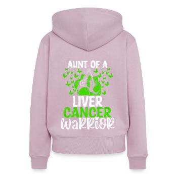 Liver Cancer Awareness Aunt Nephew Niece - Frauen Premium Bio Zip Hoodie - Altrosa - Hinten - Julia (174cm)