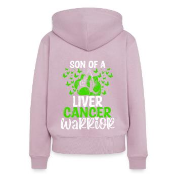 Liver Cancer Awareness Month Ribbon Son - Frauen Premium Bio Zip Hoodie - Altrosa - Hinten - Julia (174cm)