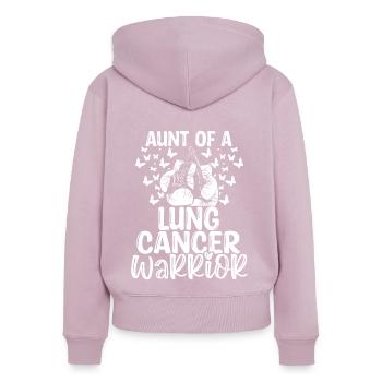 Lung Cancer Awareness Aunt Nephew Niece - Frauen Premium Bio Zip Hoodie - Altrosa - Hinten - Julia (174cm)