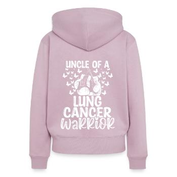 Lung Cancer Awareness Uncle Nephew Niece - Frauen Premium Bio Zip Hoodie - Altrosa - Hinten - Julia (174cm)