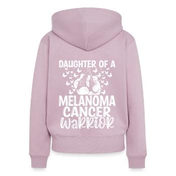 Melanoma Cancer Awareness Month Daughter - Frauen Premium Bio Zip Hoodie - Altrosa - Hinten - Julia (174cm)