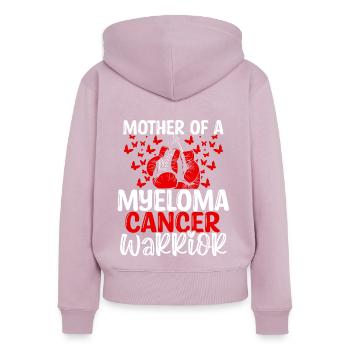 Myeloma Cancer Awareness Mom Mothers Day Mama - Women's Premium Organic Zip Hoodie - dusky pink - Back - Julia (174cm)