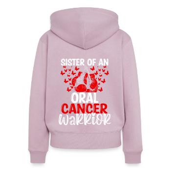 Oral Cancer Awareness Sister Twins Sibling - Frauen Premium Bio Zip Hoodie - Altrosa - Hinten - Julia (174cm)