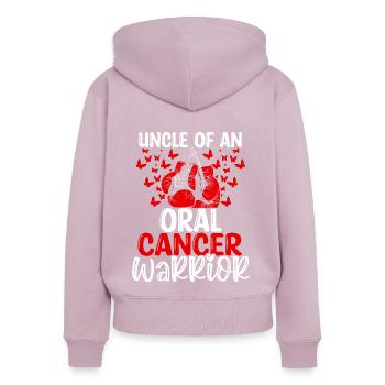 Oral Cancer Awareness Uncle Nephew Niece - Frauen Premium Bio Zip Hoodie - Altrosa - Hinten - Julia (174cm)