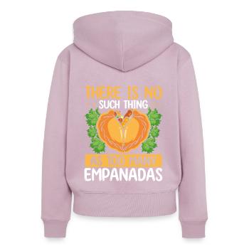 Empada Lover Pas d’Empanadas Colombia - Sweat à capuche zippé Premium bio Femme - rose poudré - Dos - Julia (174cm)