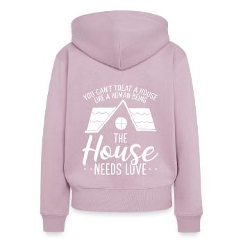Home Staging House needs love Interior Stager - Frauen Premium Bio Zip Hoodie - Altrosa - Hinten - Julia (174cm)