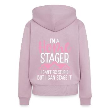 Home Stager Interior Decorator Stylist Staging - Frauen Premium Bio Zip Hoodie - Altrosa - Hinten - Julia (174cm)