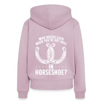 Horseshoe Pitching Game Got Skill Horseshoe Tosser - Women's Premium Organic Zip Hoodie - dusky pink - Back - Julia (174cm)