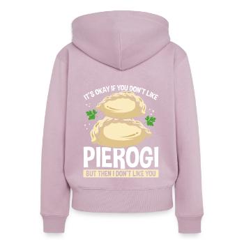 Pierogi Maker Polish Food Pierogi Making Press - Women's Premium Organic Zip Hoodie - dusky pink - Back - Julia (174cm)