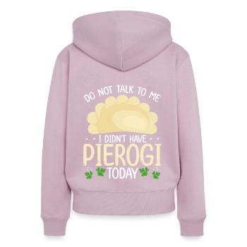Pierogi Making Je n’avais pas Pierogi aujourd’hui PolishPi - Sweat à capuche zippé Premium bio Femme - rose poudré - Dos - Julia (174cm)