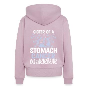 Stomach Cancer Awareness Sister Twins Sibling - Frauen Premium Bio Zip Hoodie - Altrosa - Hinten - Julia (174cm)