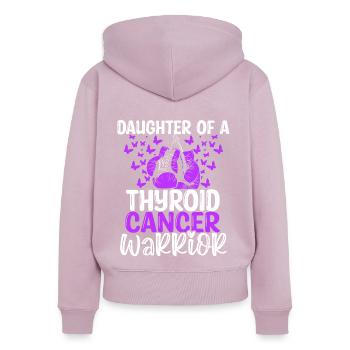 Thyroid Cancer Awareness Month Daughter - Women's Premium Organic Zip Hoodie - dusky pink - Back - Julia (174cm)
