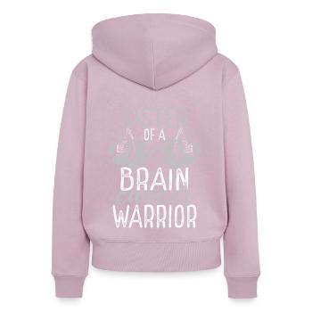 Sister Brain Tumor Awareness Sibling Twin - Frauen Premium Bio Zip Hoodie - Altrosa - Hinten - Julia (174cm)