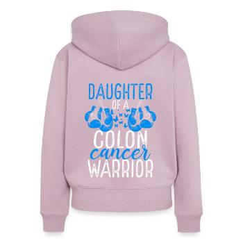 Daughter Colon Cancer Awareness Month Ribbon - Frauen Premium Bio Zip Hoodie - Altrosa - Hinten - Julia (174cm)