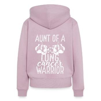 Aunt Lung Cancer Awareness Niece Nephew - Frauen Premium Bio Zip Hoodie - Altrosa - Hinten - Julia (174cm)