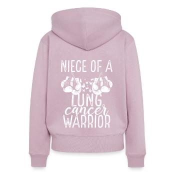 Niece Lung Cancer Awareness Aunt Uncle - Frauen Premium Bio Zip Hoodie - Altrosa - Hinten - Julia (174cm)