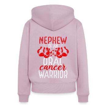 Nephew Oral Cancer Awareness Aunt Uncle - Frauen Premium Bio Zip Hoodie - Altrosa - Hinten - Julia (174cm)