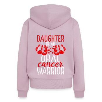 Daughter Oral Cancer Awareness Month Ribbon - Frauen Premium Bio Zip Hoodie - Altrosa - Hinten - Julia (174cm)